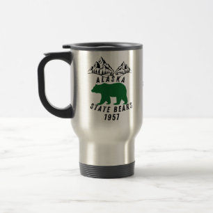 Mug De Voyage Alaska State Bears 1957 Retro Black Design
