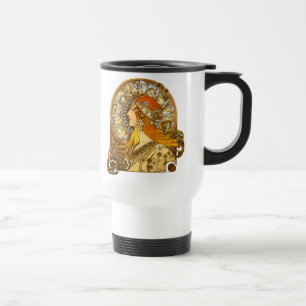 Mug De Voyage Alfonse Mucha Zodiac Art nouveau femme
