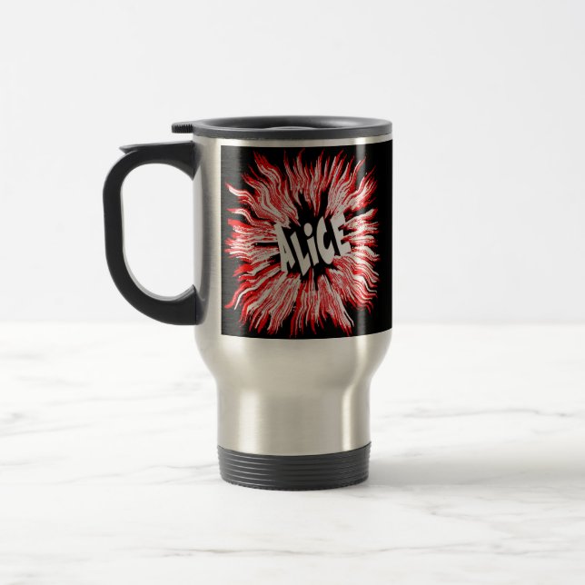 Mug De Voyage Alice Nom étoile en rouge (Gauche)