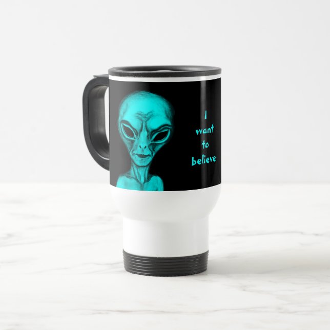 Mug De Voyage Alien, je veux croire (Devant gauche)