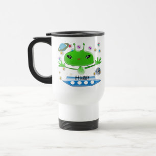 Mug De Voyage Aliens de l'espace extra-atmosphérique vert mignon