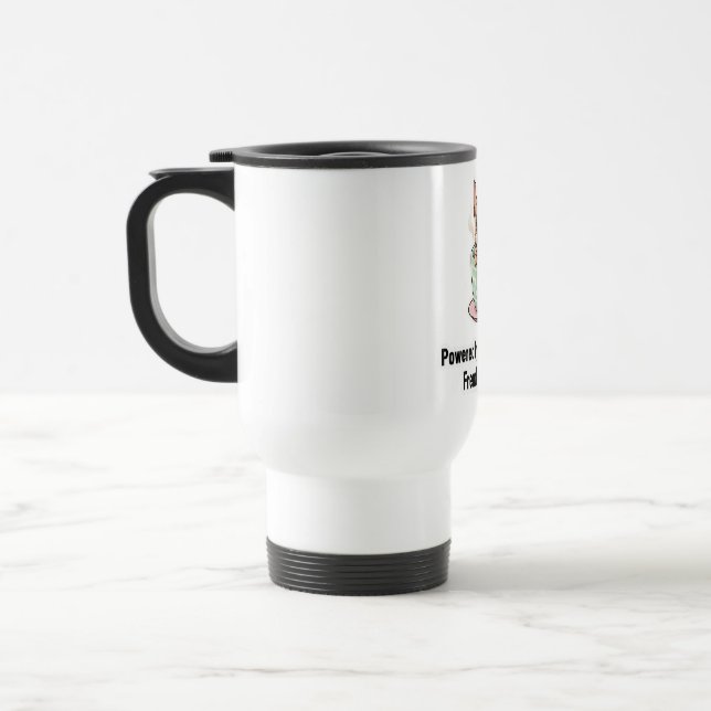 Mug De Voyage Alimenté par le café et le chaos de Frenchie Migno (Gauche)