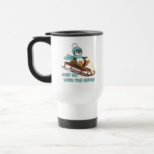 Mug De Voyage Aller Avec La Neige Dormir Mignonne Pingouin Hiver