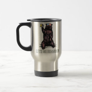 Mug De Voyage allons brandon bear boire de la bière usa flag