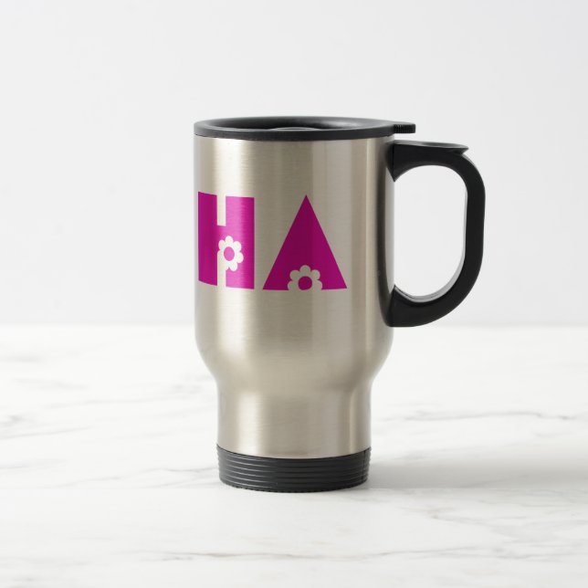Mug De Voyage Aloha en fleurs roses (Droit)