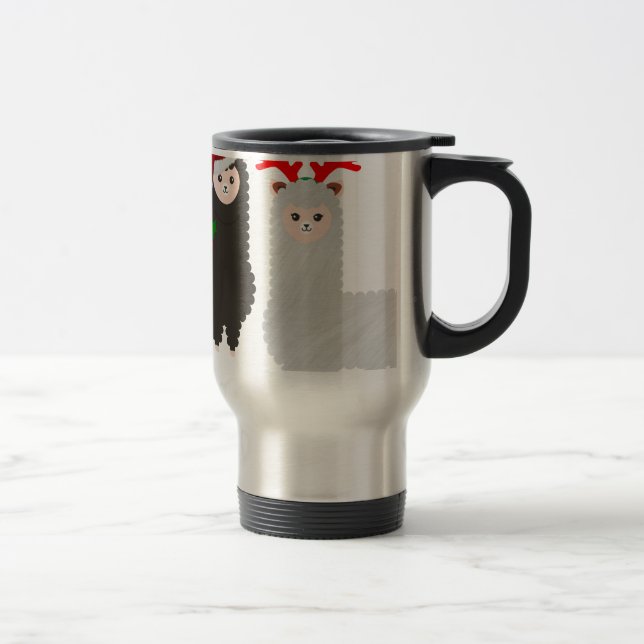 Mug De Voyage alpacas de rennes de noël (Droit)