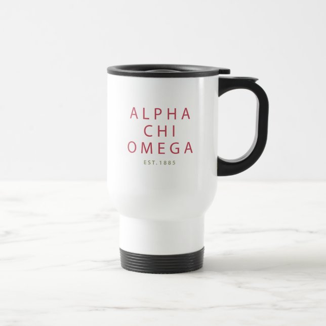 Mug De Voyage Alpha Chi Omega | Établi en 1885 (Droite)