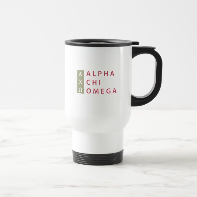 Mug De Voyage Alpha Chi Omega | Logo Empilé (Droite)