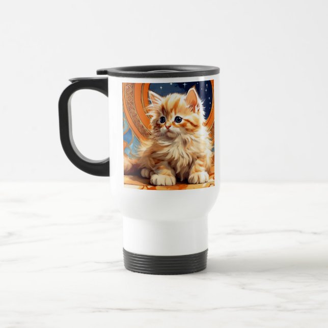 Mug De Voyage Alphonse Mucha Art Nouveau Chat orange (Gauche)