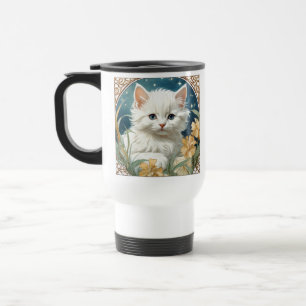 Mug De Voyage Alphonse Mucha Art Nouveau Kitten