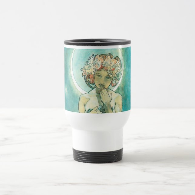 Mug De Voyage Alphonse Mucha Lune Clair De Lune Art Nouveau (Centre)