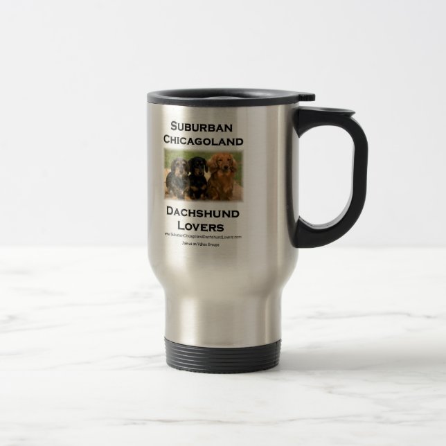Mug De Voyage Amants suburbains de teckel de Chicagoland (Droit)