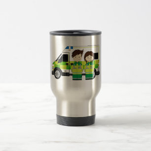 Mug De Voyage Ambulance de bande dessinée et EMT
