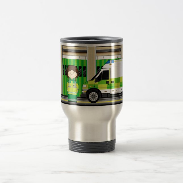 Mug De Voyage Ambulance de bande dessinée et EMT (Centre)