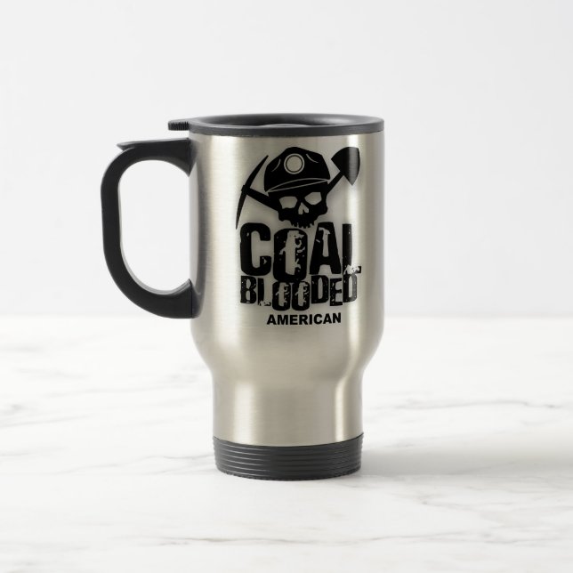 MUG DE VOYAGE AMÉRICAIN DU CHARBON BLOODED (Gauche)
