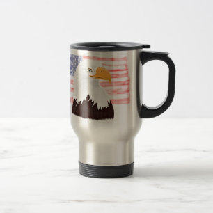 Mug De Voyage American Bald Eagle and Flag - transparent.
