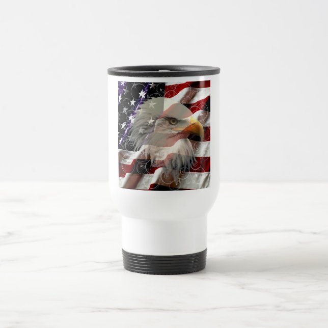 Mug De Voyage American Eagle Drapeau Voyage Mug (Centre)