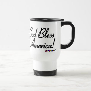 Mug De Voyage American Flag - Dieu bénisse l'Amérique! -usagé
