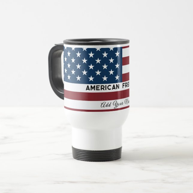 Mug De Voyage American Freedom Personalized Name (Devant gauche)