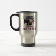 Amérique 250 ans Voyage Mug avec Aigle & Drapeau