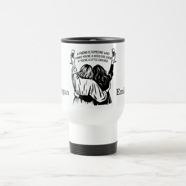 Mug De Voyage Amis fissurés personnalisés (Centre)