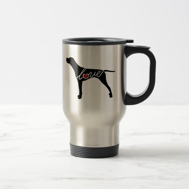 Mug De Voyage Amour allemand d'indicateur aux cheveux courts (Droit)