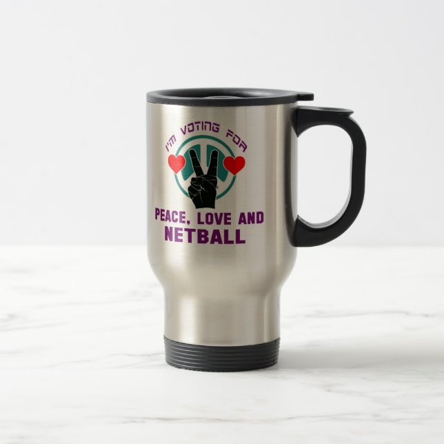 Mug De Voyage Amour et Netball. de paix (Droit)