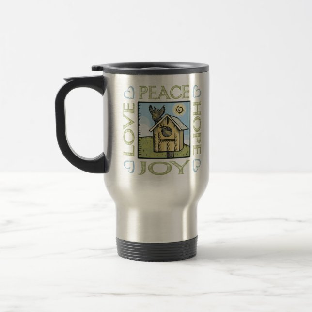 Mug De Voyage Amour, Paix, Espoir, Joie (Gauche)