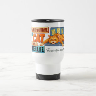 Mug De Voyage Amoureux des chats travaillant de chez soi - Drôle