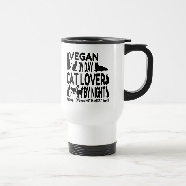 Mug De Voyage Amoureux des chats Vegan Funny (Droite)