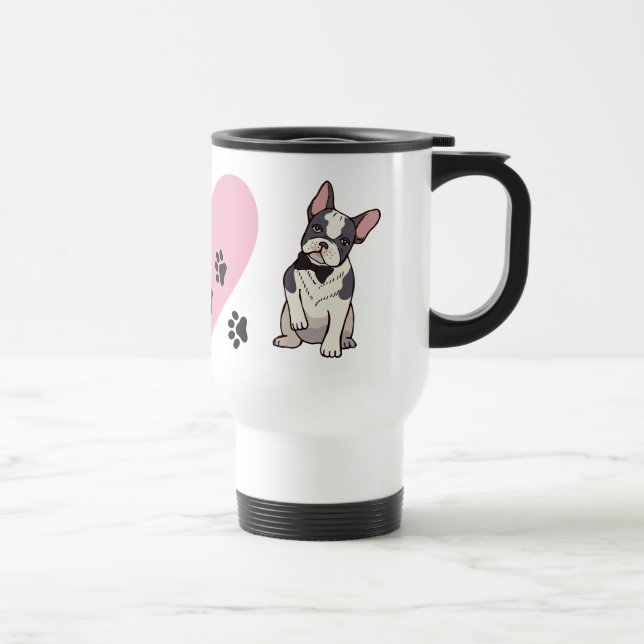 Mug De Voyage Amoureux des chiens français chiot (Droite)