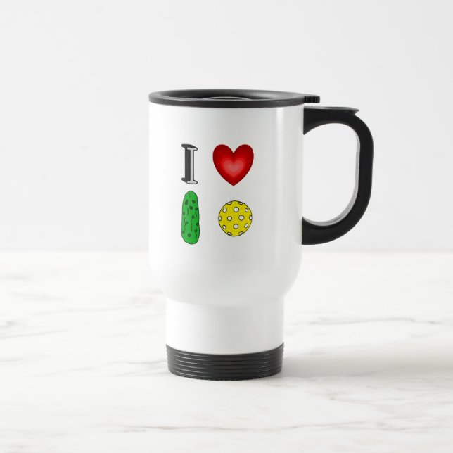 Mug De Voyage Amusant J'aime Pickleball Sports Art Graphique (Droite)