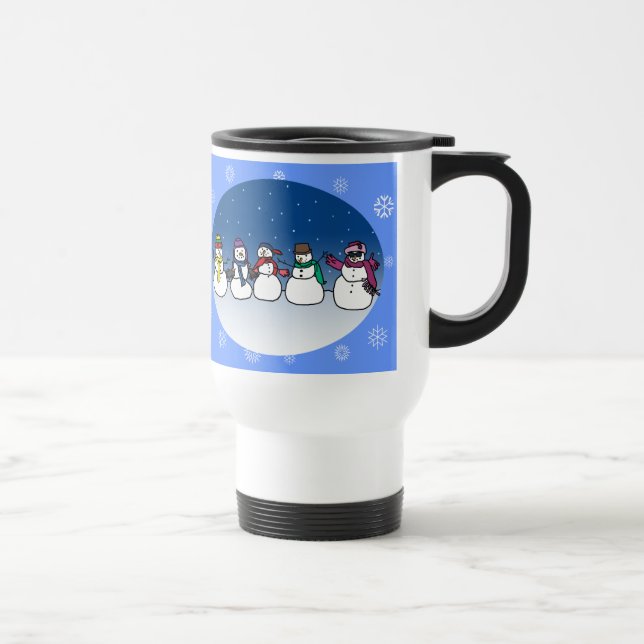 Mug De Voyage Amusement de bonhomme de neige (Droite)