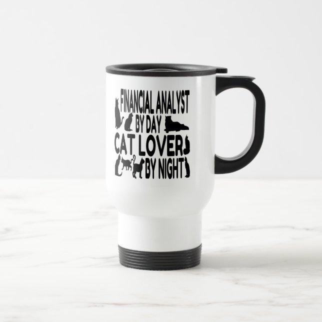 Mug De Voyage Analyste financier Amoureux des chats (Droite)