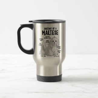 Mug De Voyage Anatomie d'un chien maltais propriétaire chiot drô