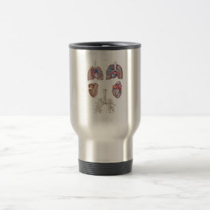 Mug De Voyage Anatomie Vintage du coeur et des poumons humains