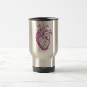 Mug De Voyage Anatomie vintage pourpre de coeur