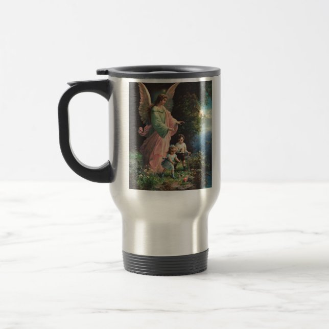 Mug De Voyage Ange gardien protégeant des enfants près d'une cor (Gauche)
