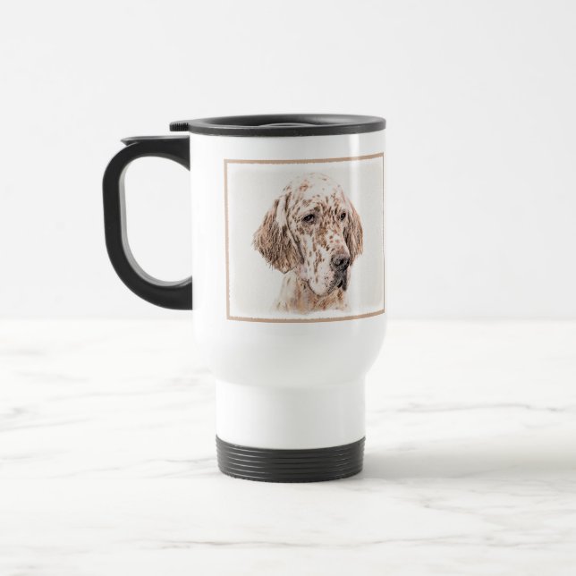 Mug De Voyage Anglais Setter Orange Belton Peinture Chien Art (Gauche)