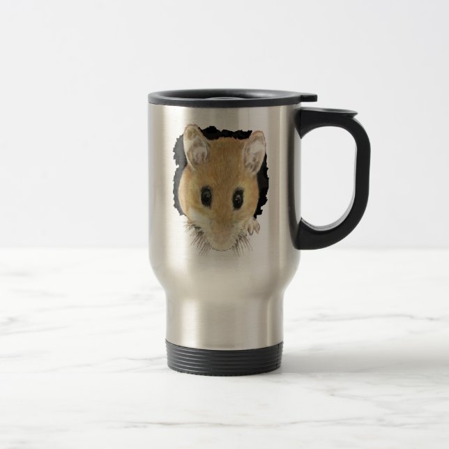 Mug De Voyage Animal Art Cute Souris Peeout Aquarelle Art (Droit)