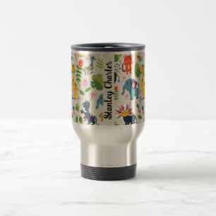 Mug De Voyage Animal Jungle Pastel Leaf Motif personnalisé