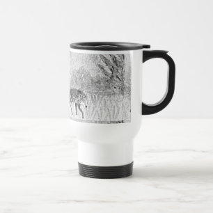 Mug De Voyage Animal sauvage de loup monochrome