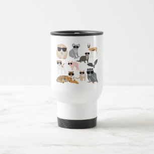 Mug De Voyage Animaux cool et amusants portant des lunettes de s