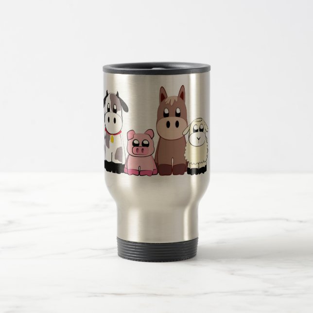 Mug De Voyage Animaux de ferme mignons (Centre)