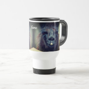 Mug De Voyage Animaux Llama Noir Personnalisés