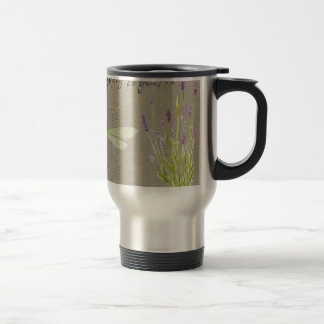Mug De Voyage anniversaire heureux de libellule (Droit)
