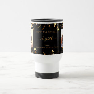 Mug De Voyage Anniversaire meilleurs amis noir or photo