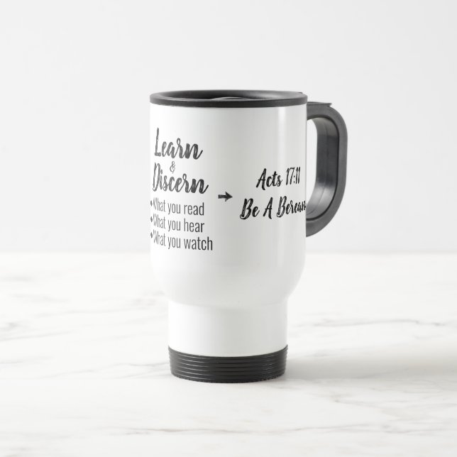 Mug De Voyage Apologétique Bible Berean Script (Devant droit)