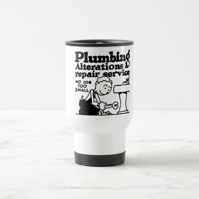 MUG DE VOYAGE APPELEZ UN PLOMBIER (Centre)