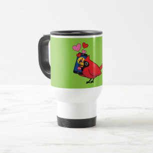 Mug De Voyage Appels d'accouplement Cardinal Bird Love